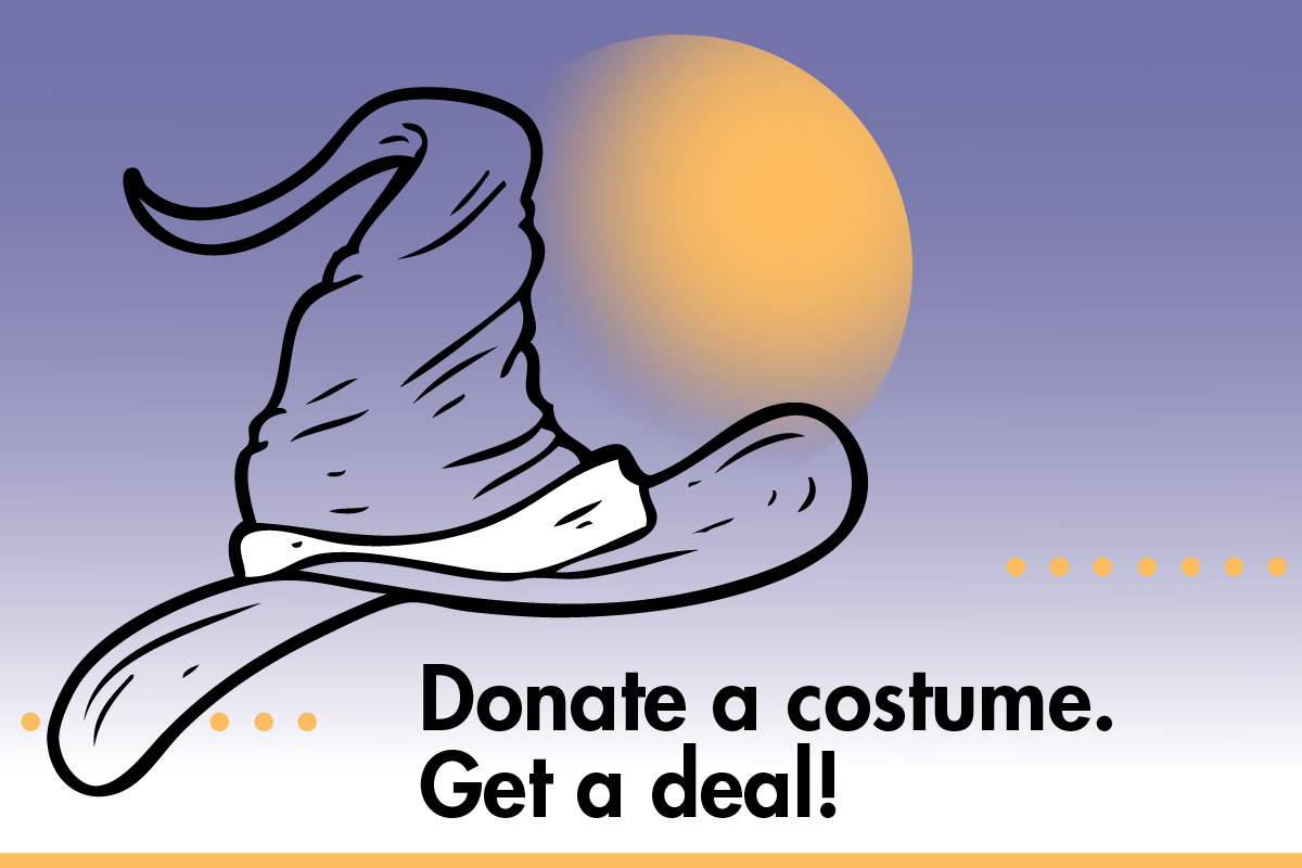 Donate a costume. Get a deal!